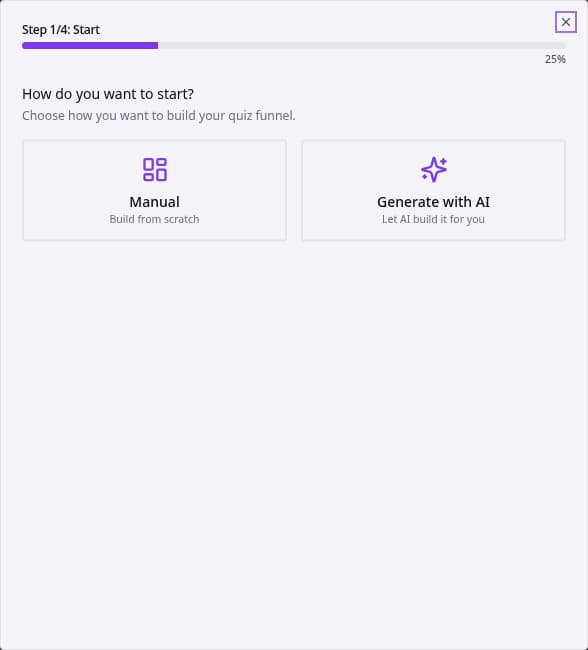 BlueBarry setup screen with Manual and Generate with AI options.