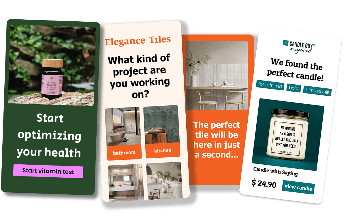 Product finder quiz funnel examples
