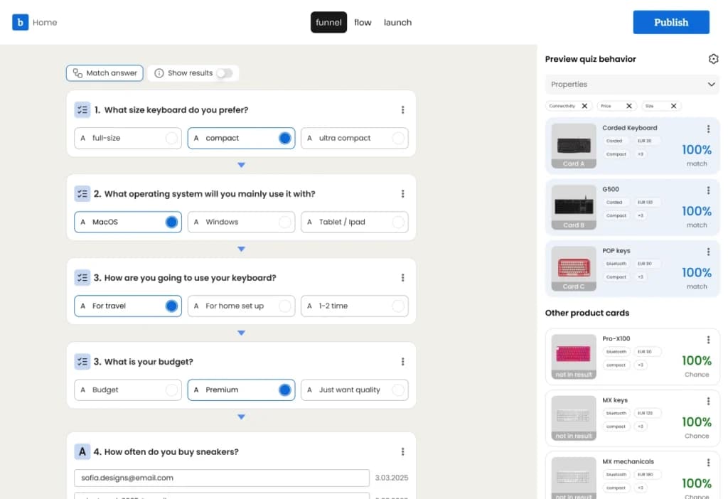 Catalog matching and dynamic recommendations