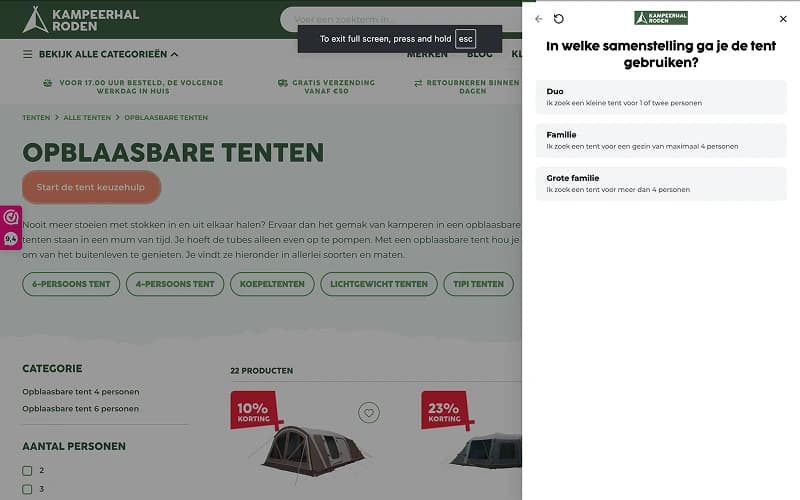 Kampeerhal Roden quiz example