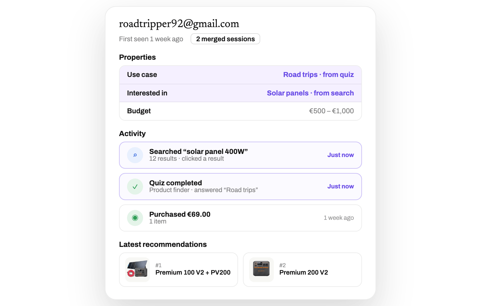 Every query updates a profile
