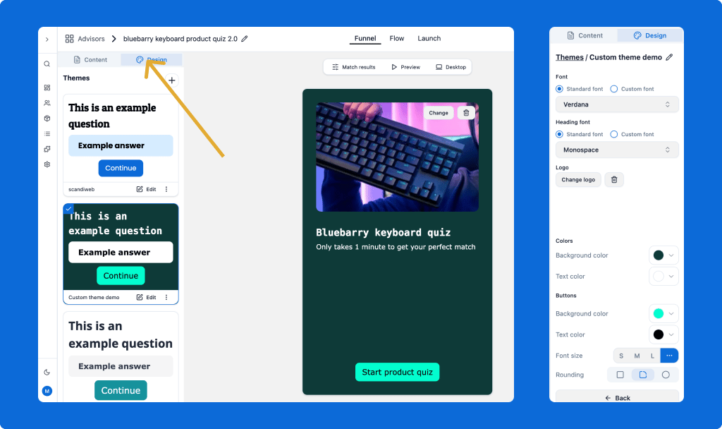 Design Settings and Theme