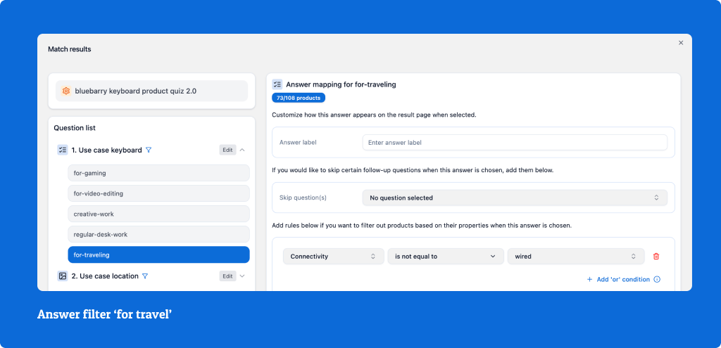 Answer-Based Filtering