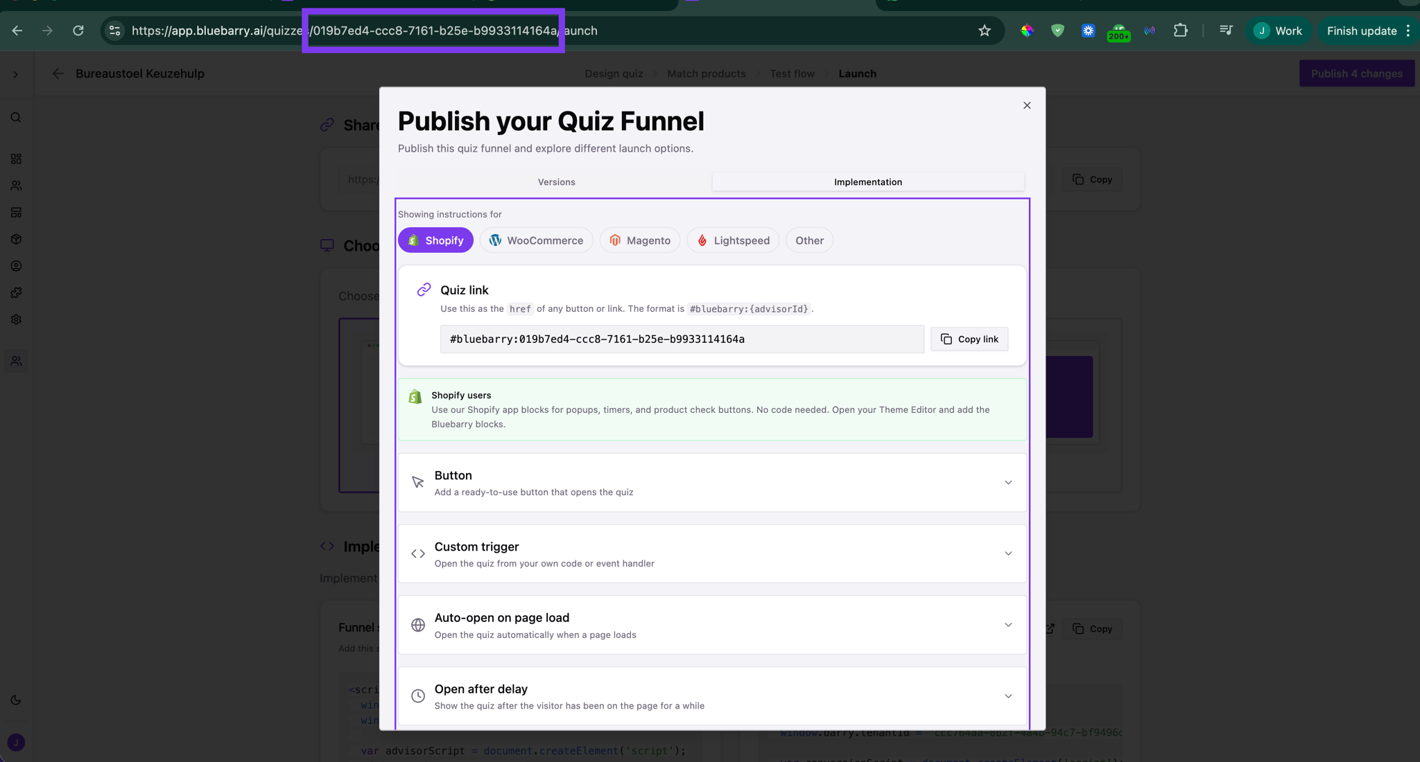 Copy your Advisor ID from the bluebarry URL bar