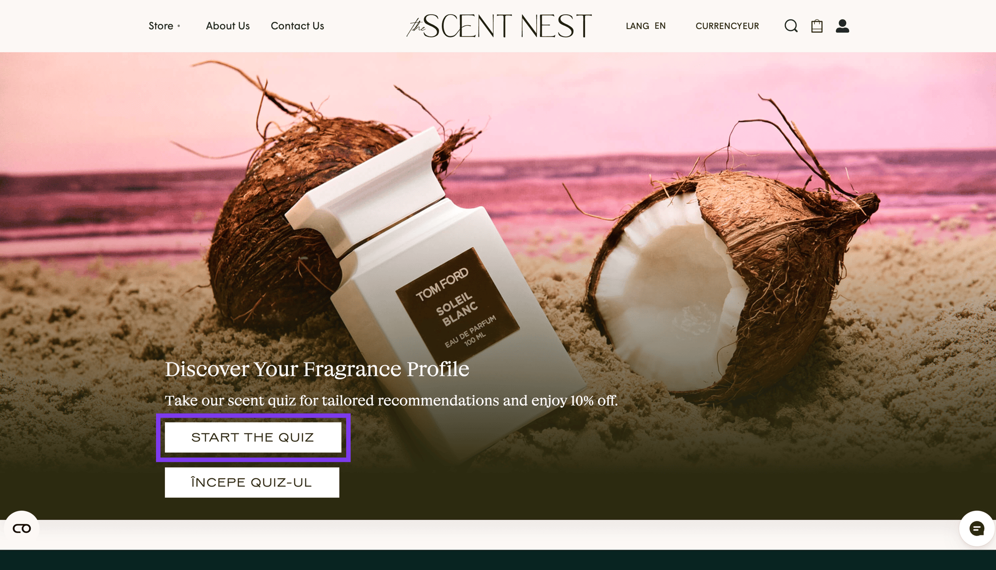 The Scent Nest inviting shoppers into its scent-profiling quiz