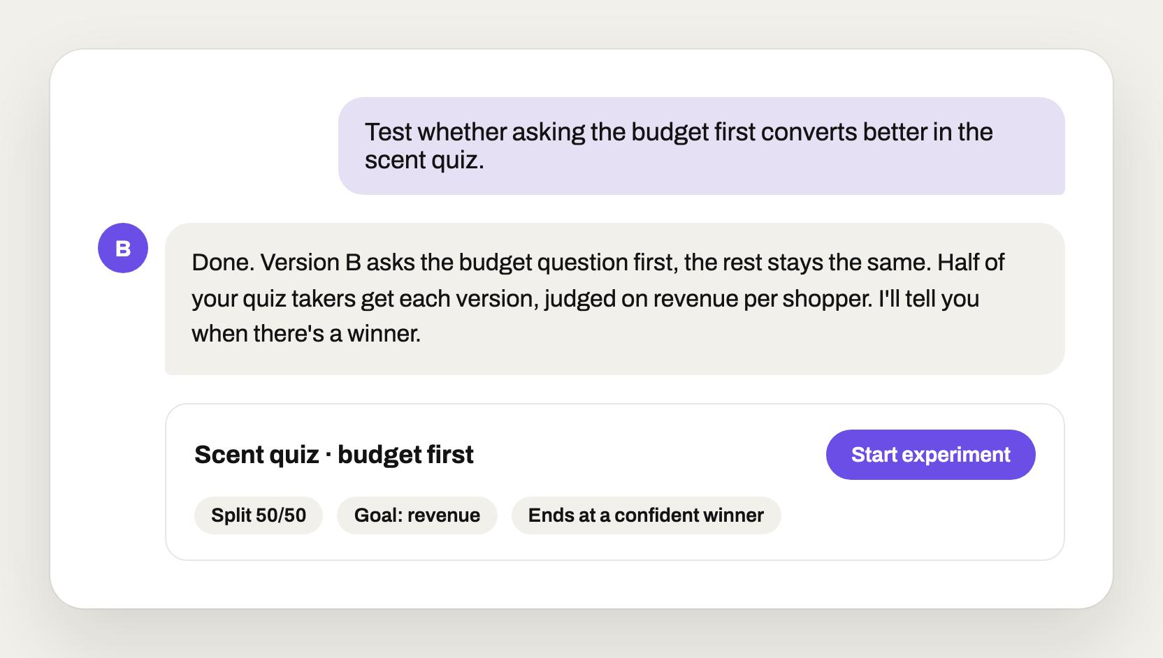 Just prompt what you want to test