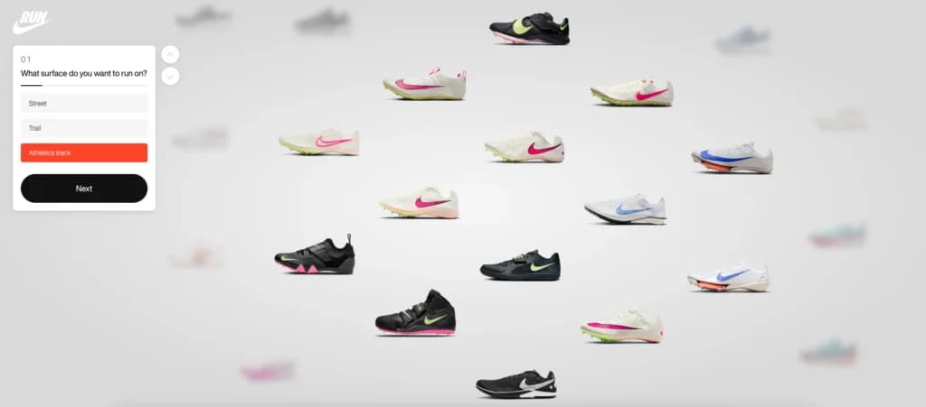 Nike shoe finder product advisor example