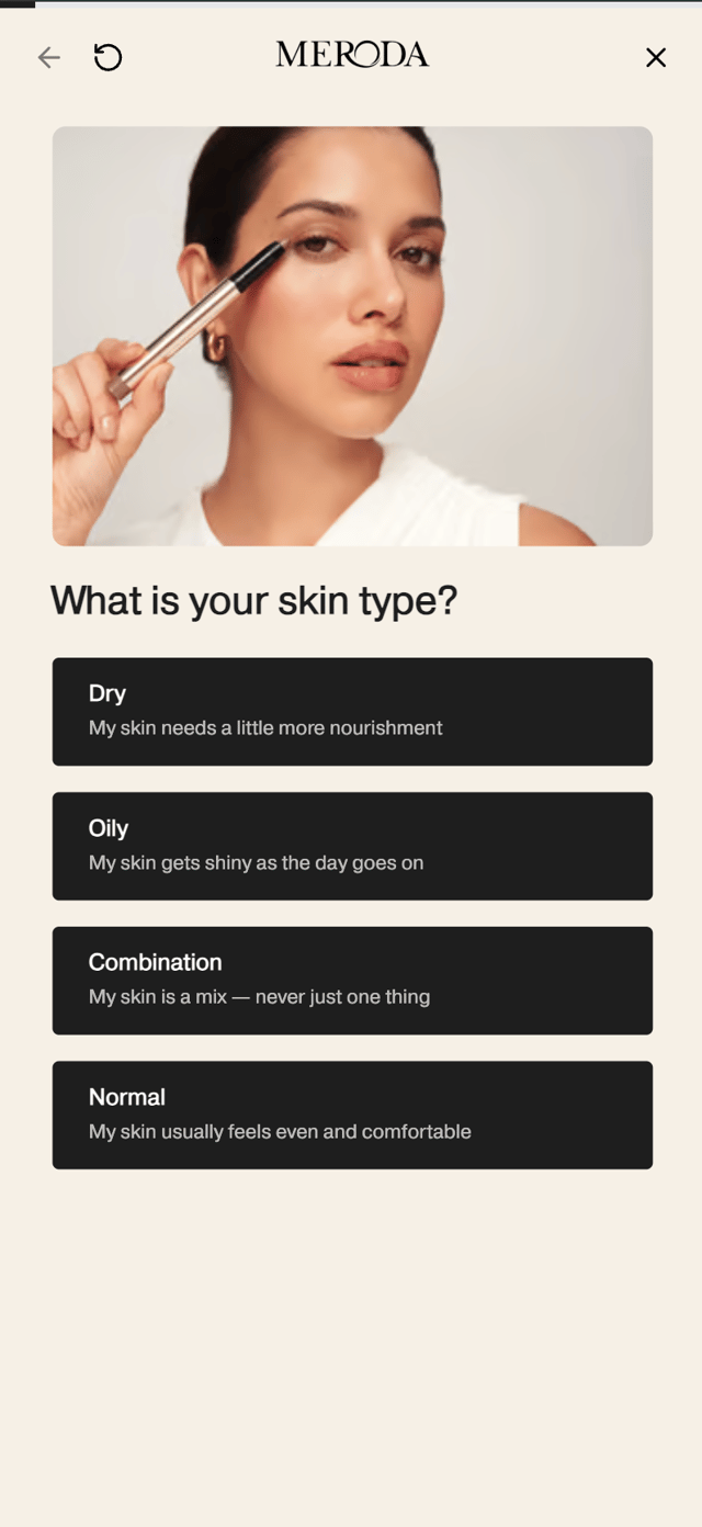 Model applying eye shimmer stick