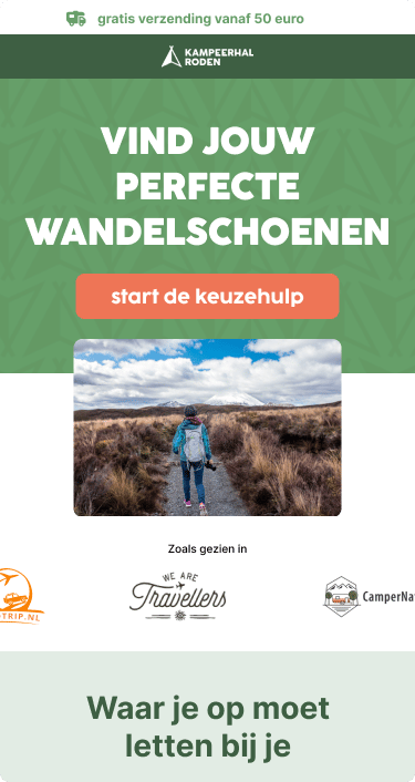 Kampeerhal landing page