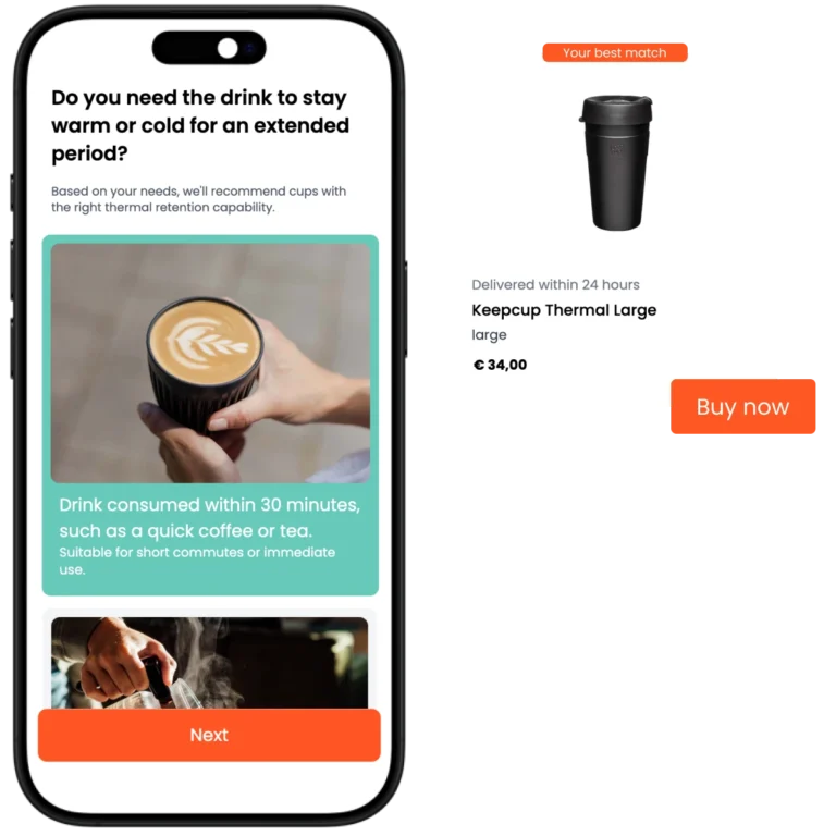 Product Finder Example GoCups Header page