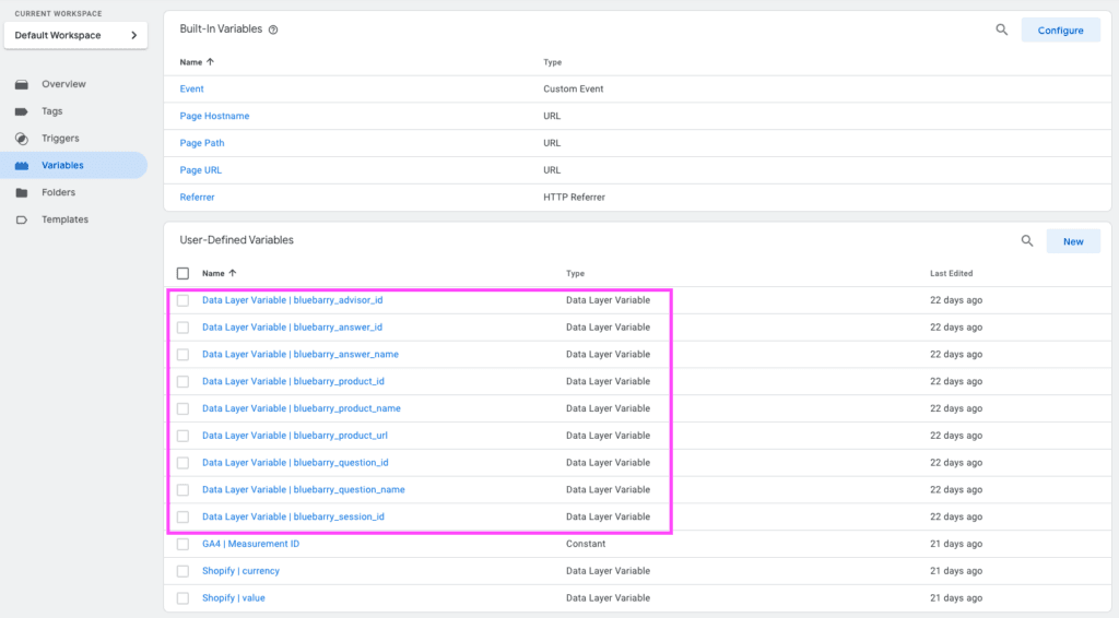 data-variables-setup