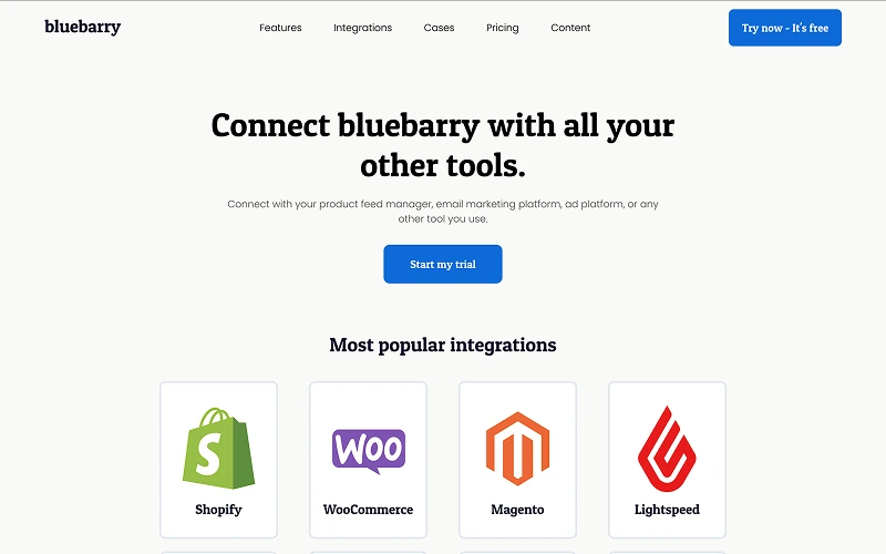 quiz integrations bluebarry page